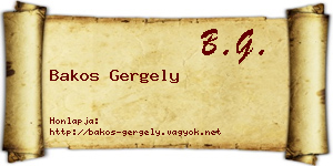 Bakos Gergely névjegykártya